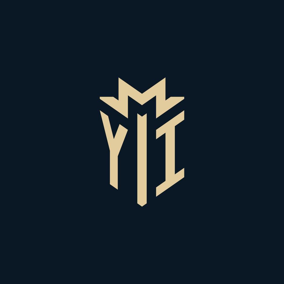 YI initial for law firm logo, lawyer logo, attorney logo design ideas vector