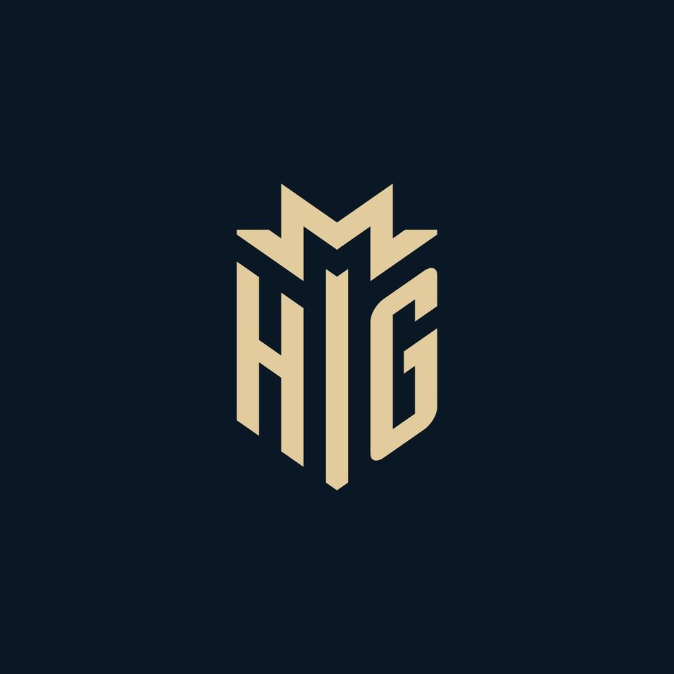 hg inicial para el logotipo del bufete de abogados, el logotipo del abogado, las ideas de diseño del logotipo del abogado vector