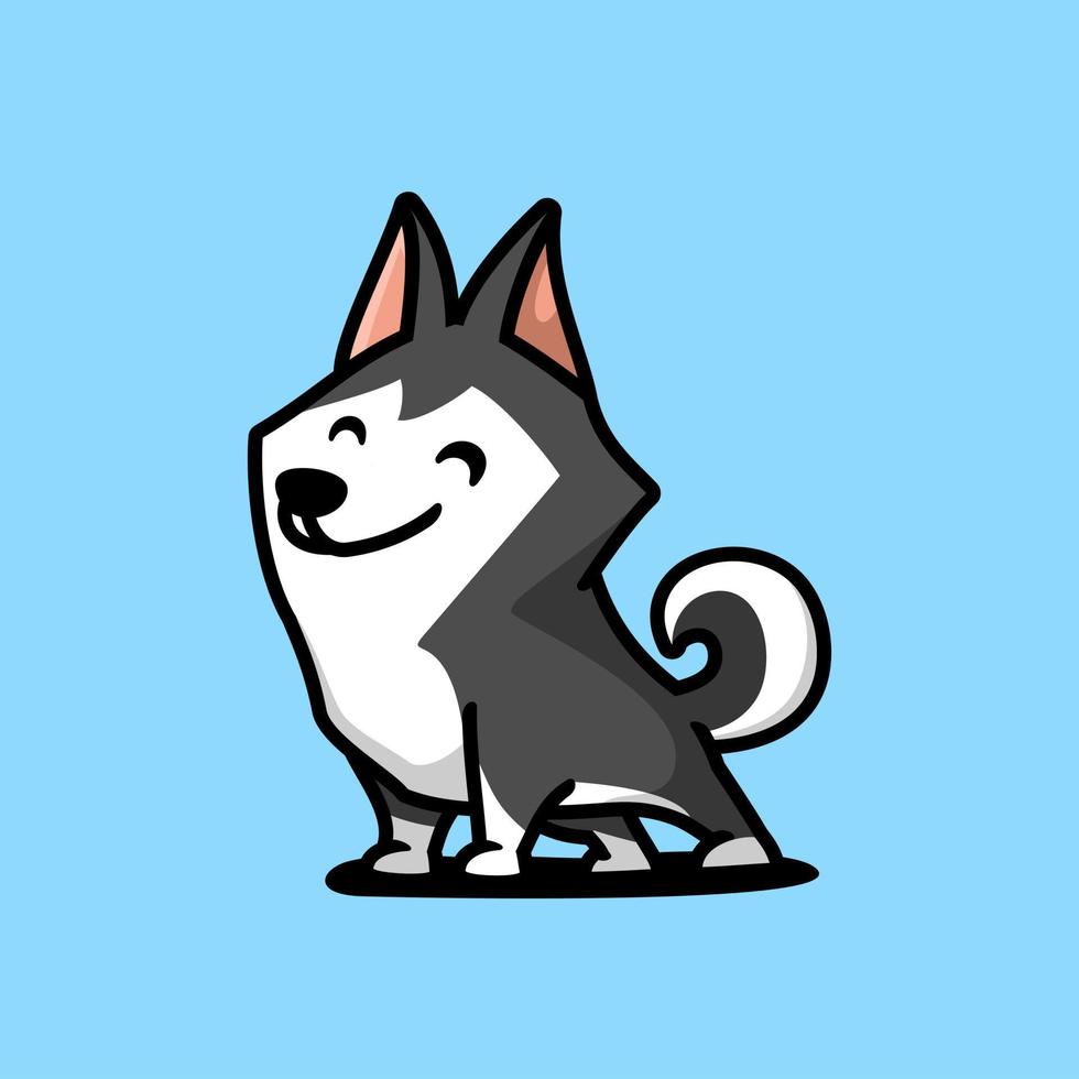 WCute dog smiling cartoon icon illustration. vector