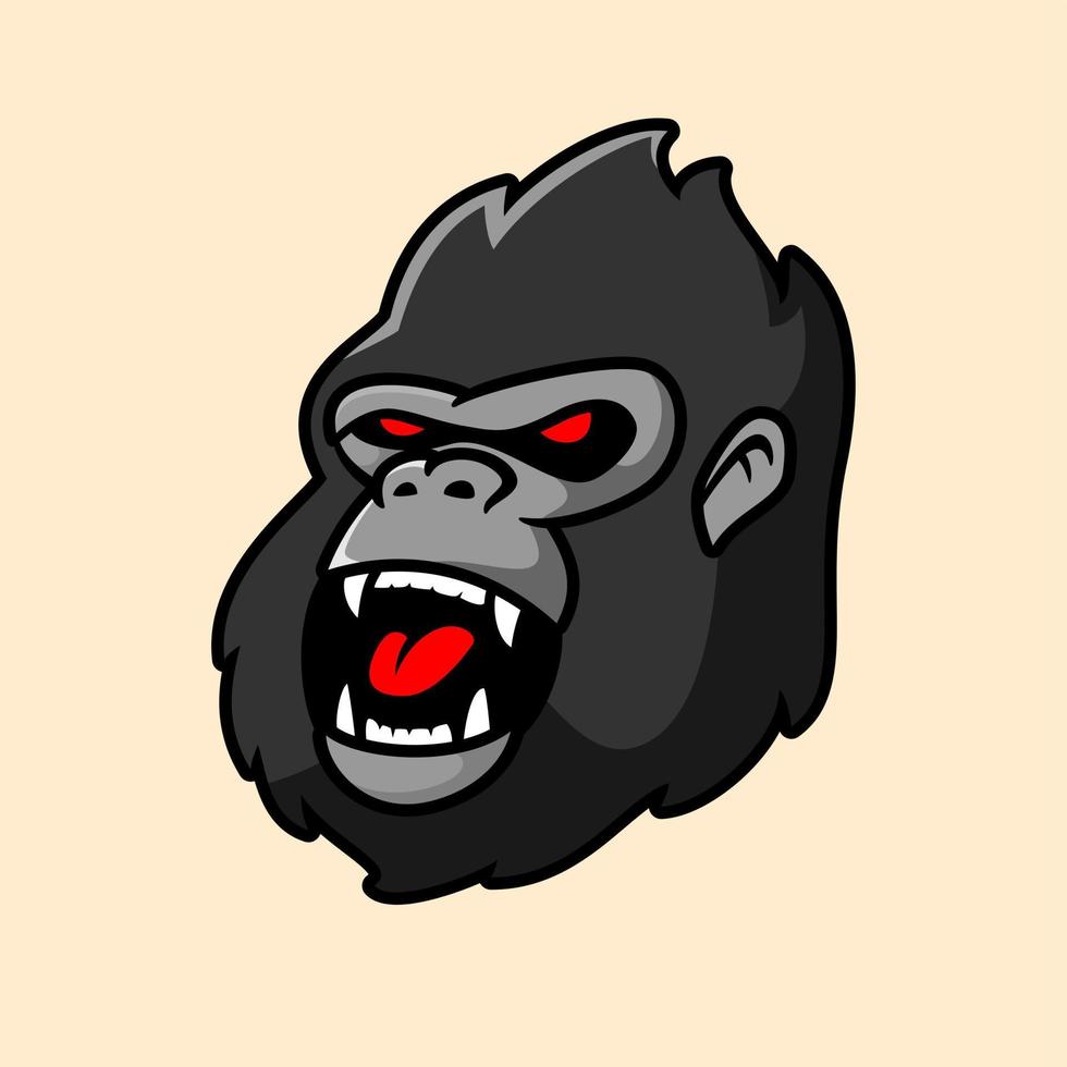 personajes de dibujos animados de gorilas, estilo de diseño plano vector