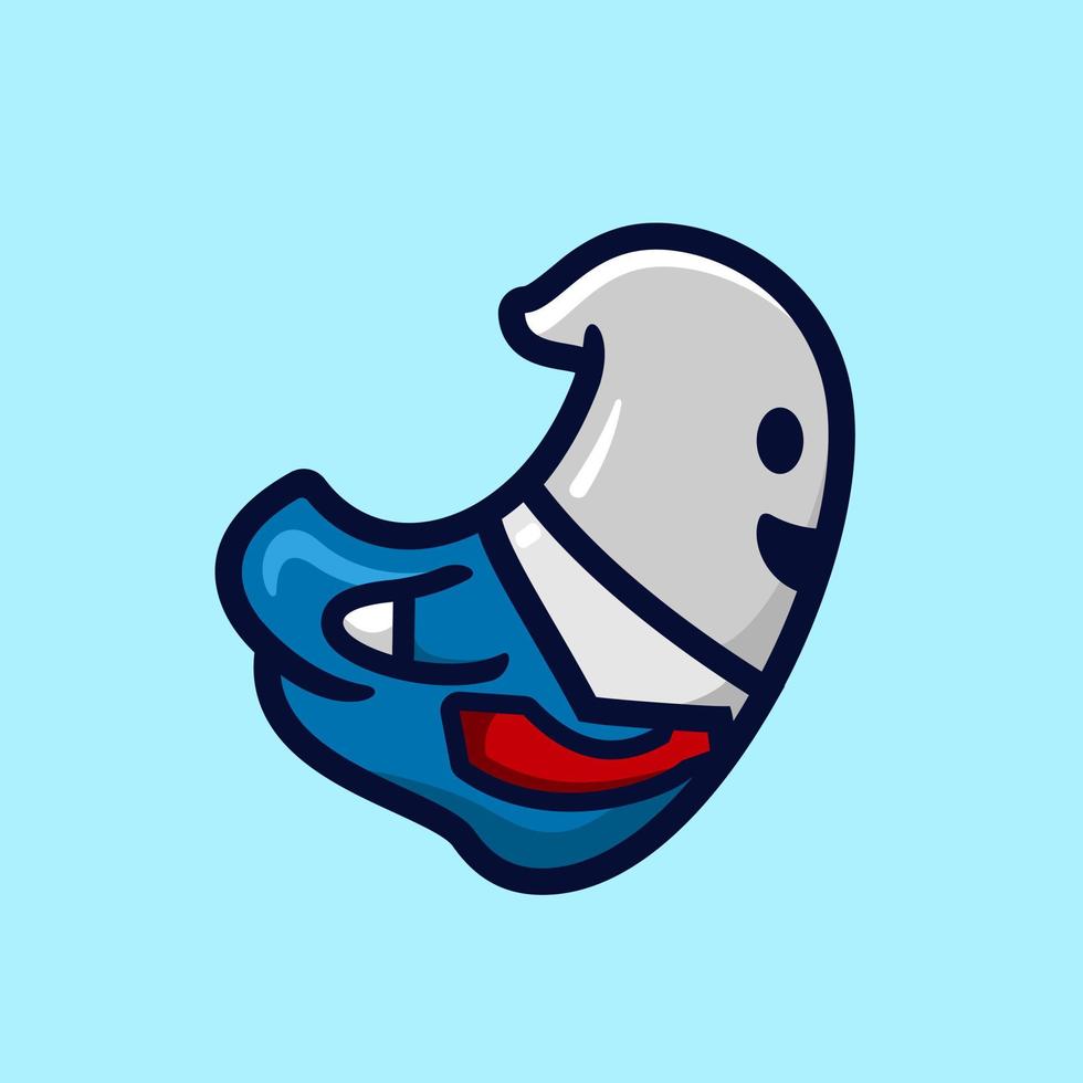 Ghost flying, flat design style vector