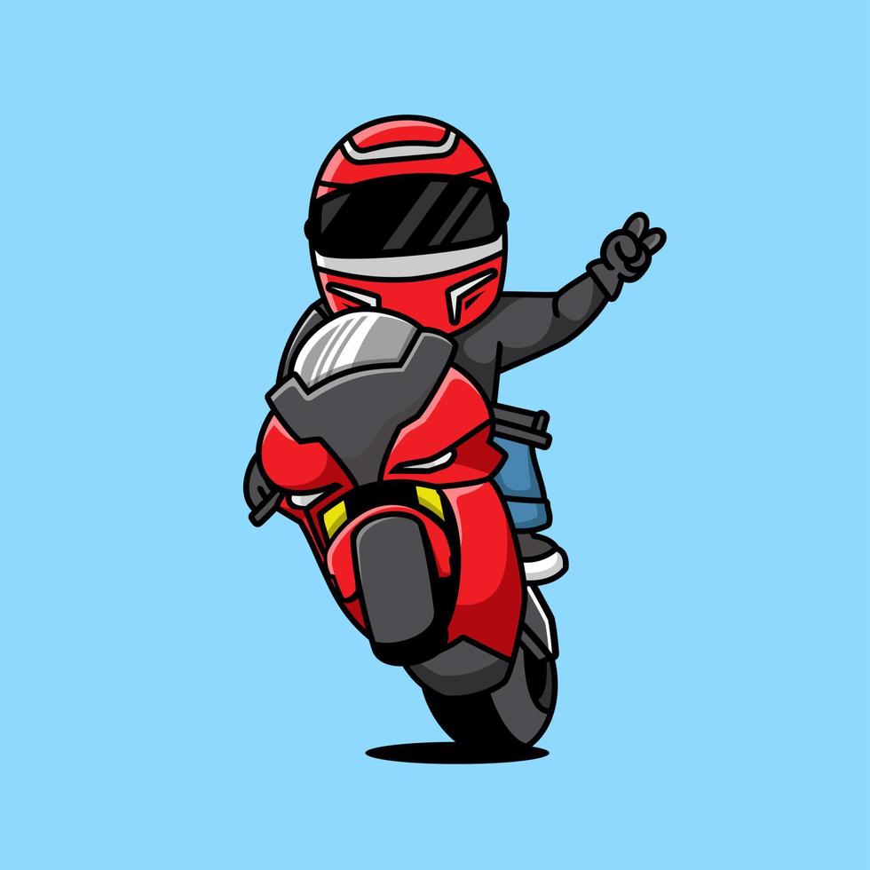 Riding bike standing cartoon character, flat design style vector