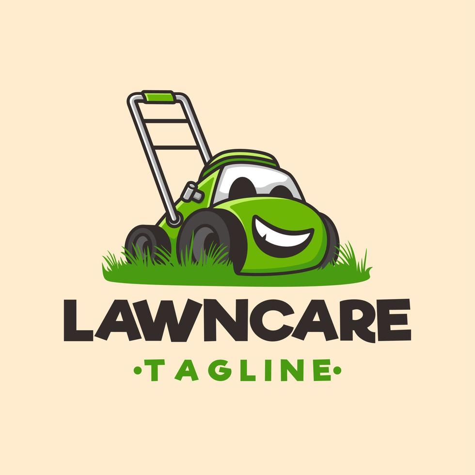 Lawncare cartoon characters, Mascot flat design style vector