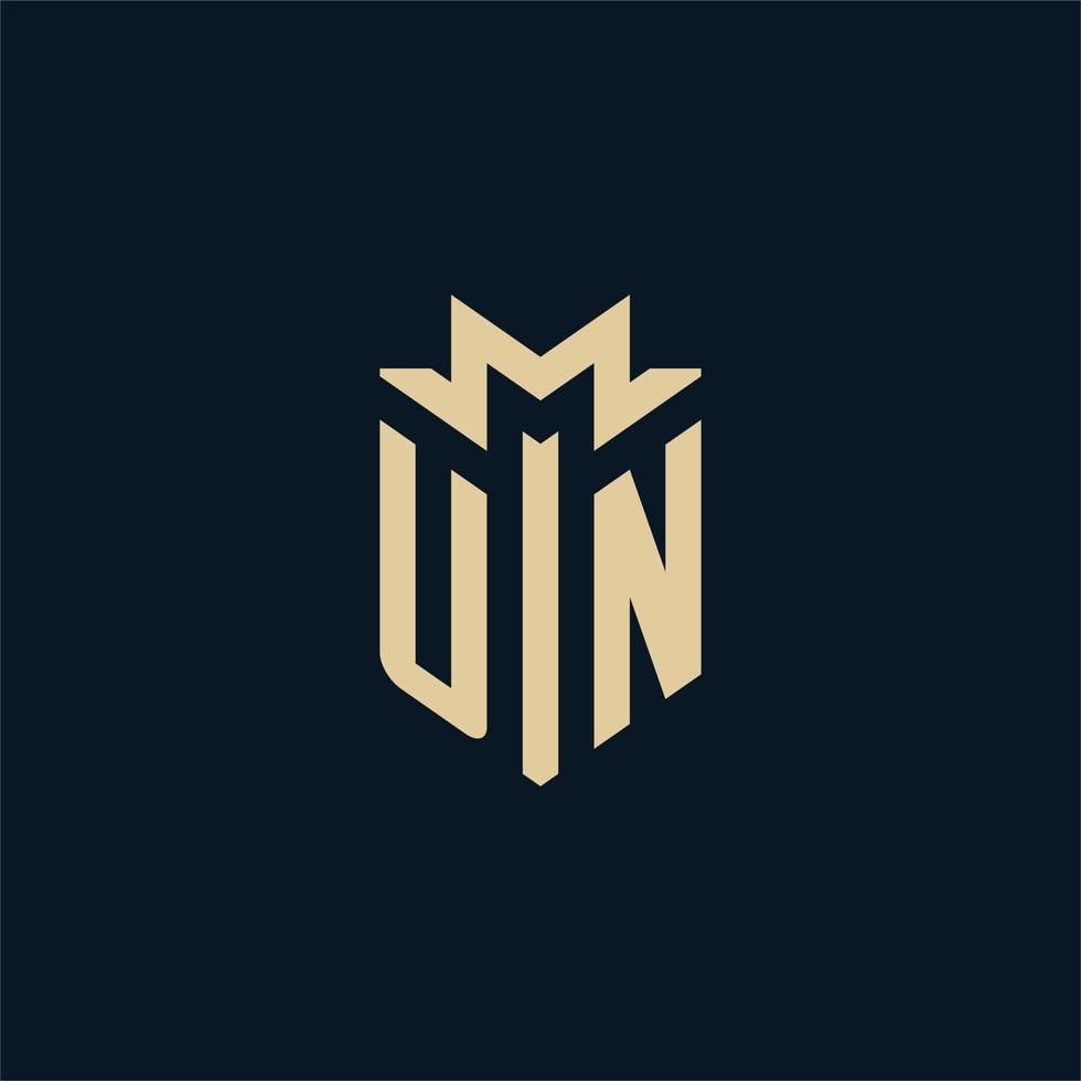 UN initial for law firm logo, lawyer logo, attorney logo design ideas vector