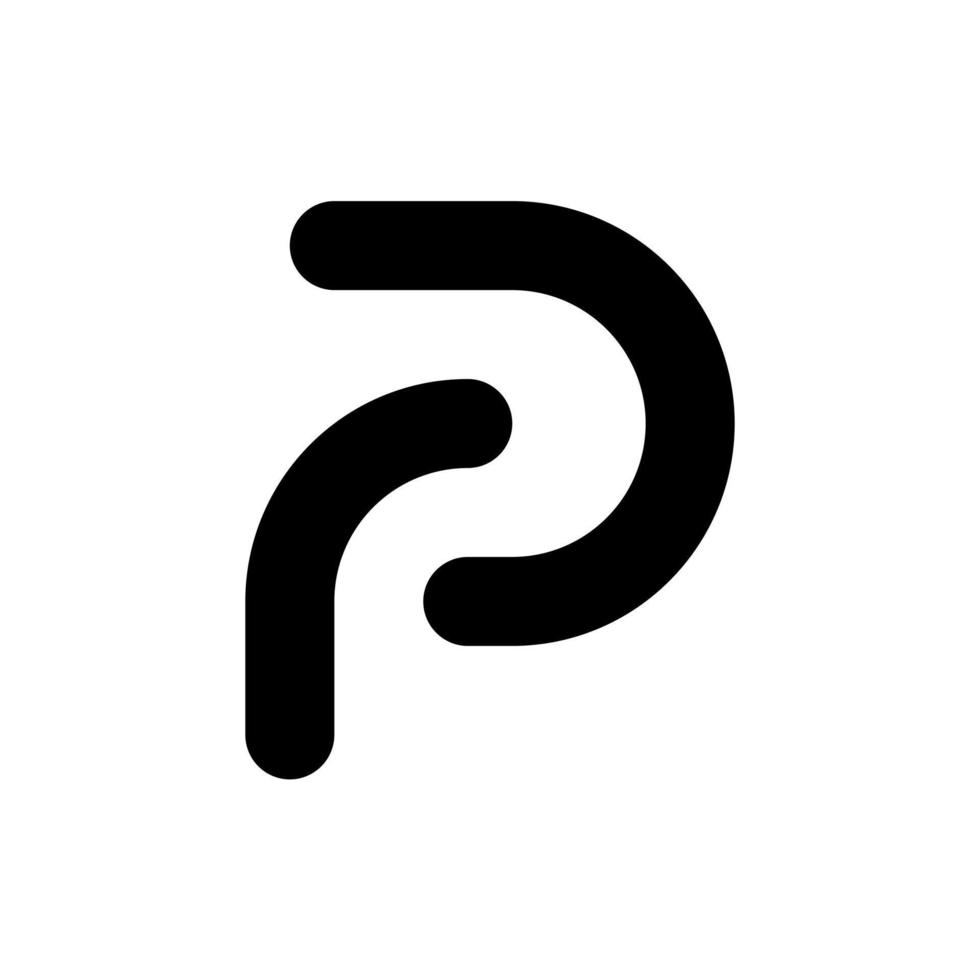 P or PR monogram, minimal logo design vector