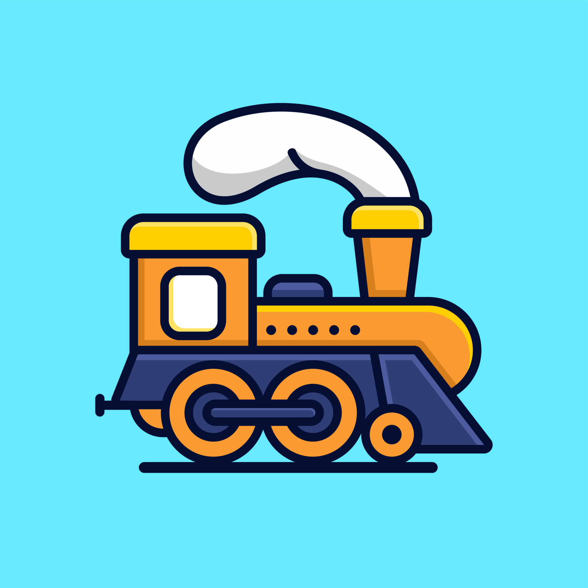 Train cartoon logo, flat design style 12736561 Vector Art at Vecteezy