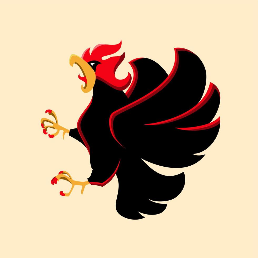 Roasted chicken cartoon mascot, flat design style vector