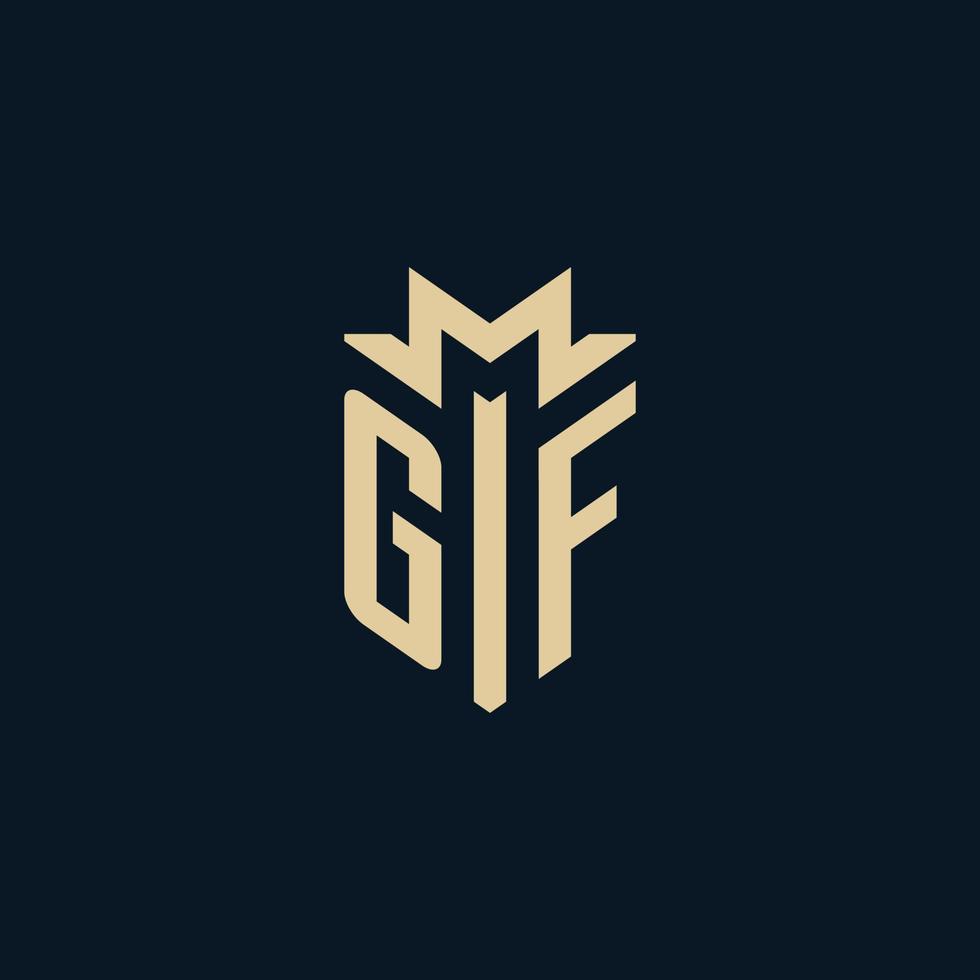 GF initial for law firm logo, lawyer logo, attorney logo design ideas vector