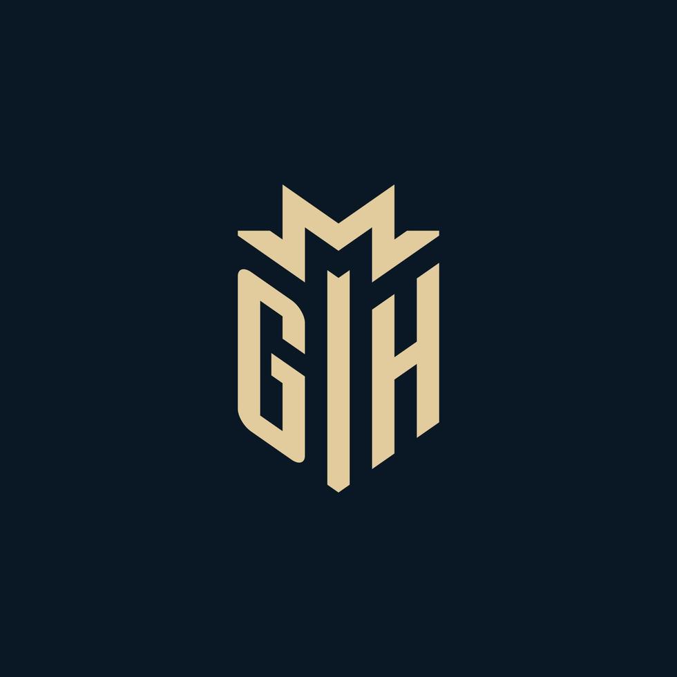 gh inicial para el logotipo del bufete de abogados, el logotipo del abogado, las ideas de diseño del logotipo del abogado vector