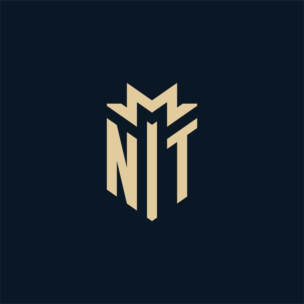 NT initial for law firm logo, lawyer logo, attorney logo design ideas vector
