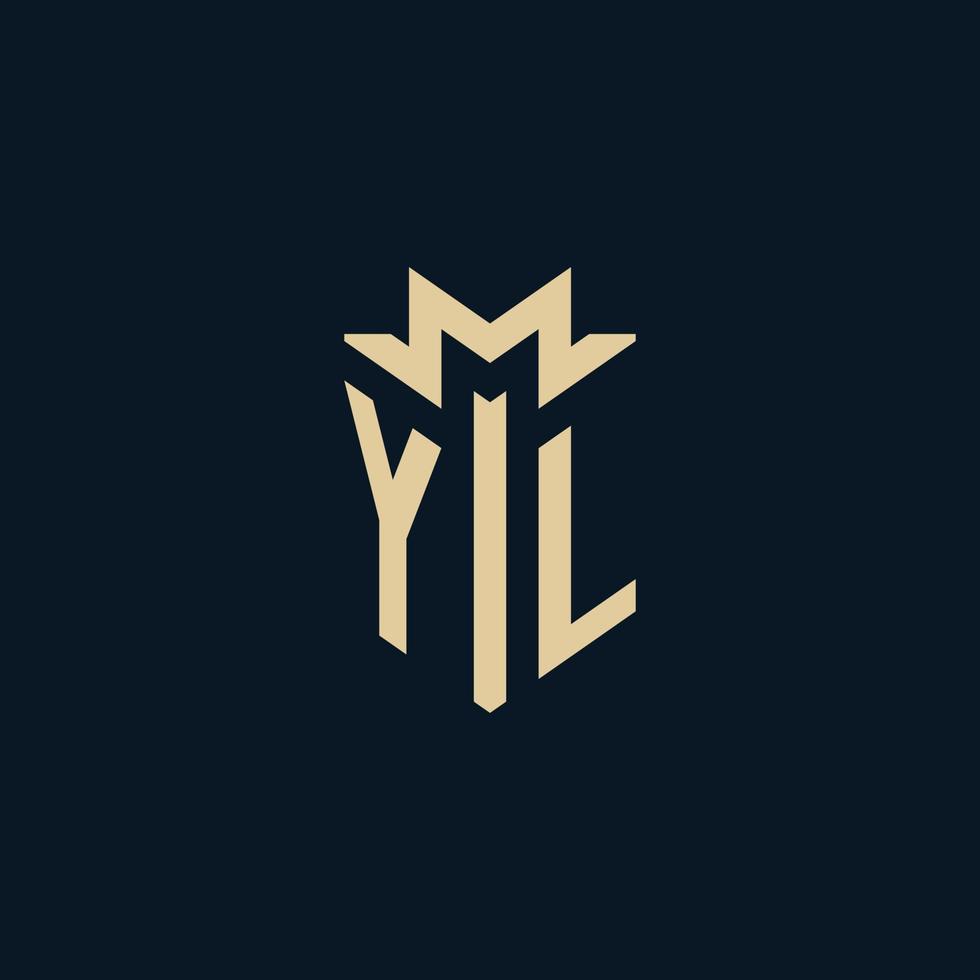 YL initial for law firm logo, lawyer logo, attorney logo design ideas vector