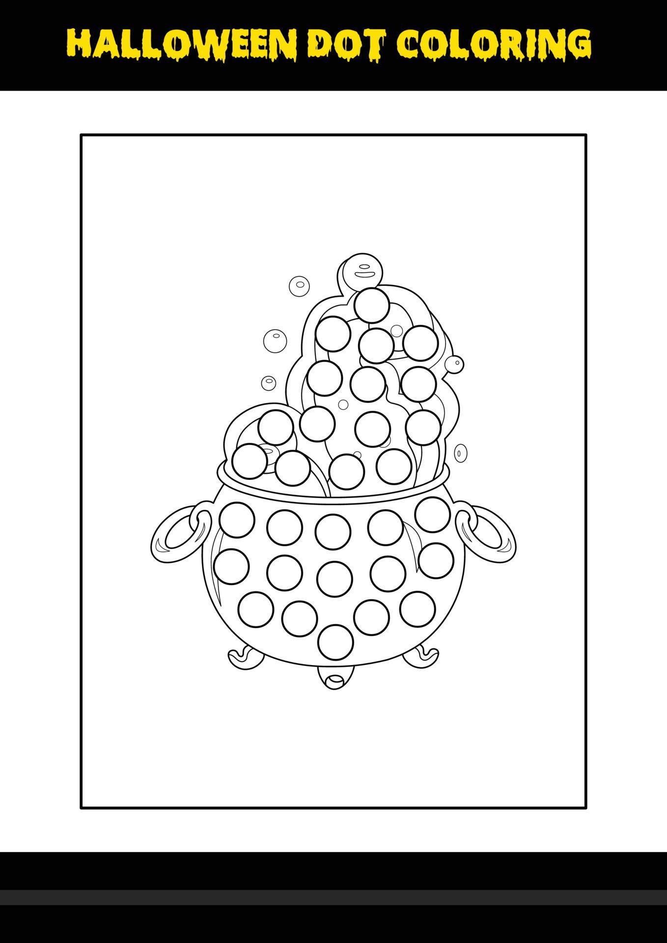Halloween dot coloring page for - Halloween Dot Coloring Page For Kids Line Art Coloring Page Design For Kids Free Vector 