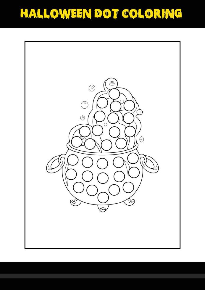 Halloween dot coloring page for kids. Line art coloring page design for kids. vector