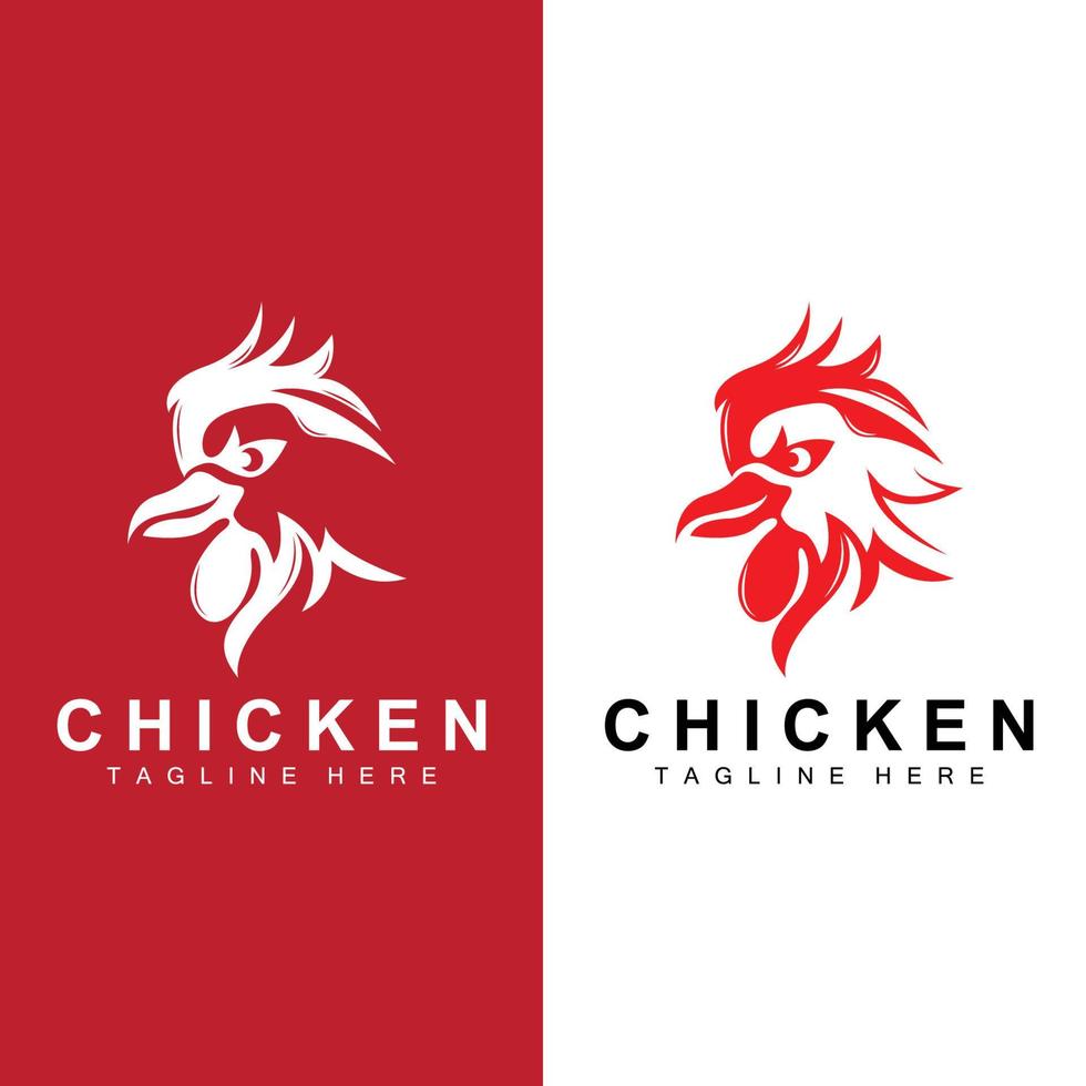 Grilled Chicken Barbecue Logo Design,Chicken Head Vector, Company Brand vector