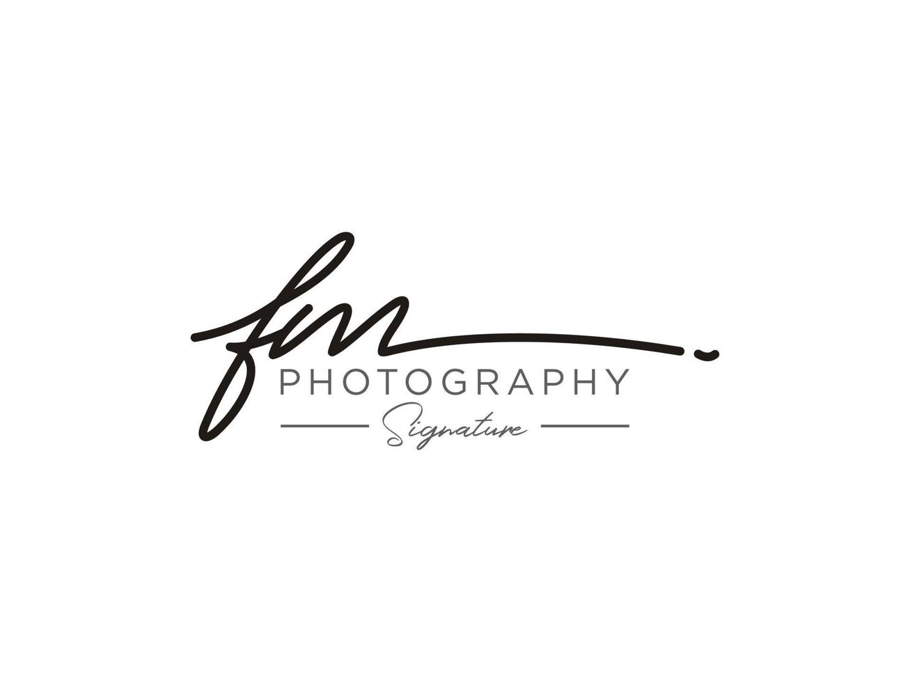 Letter FM Signature Logo Template Vector