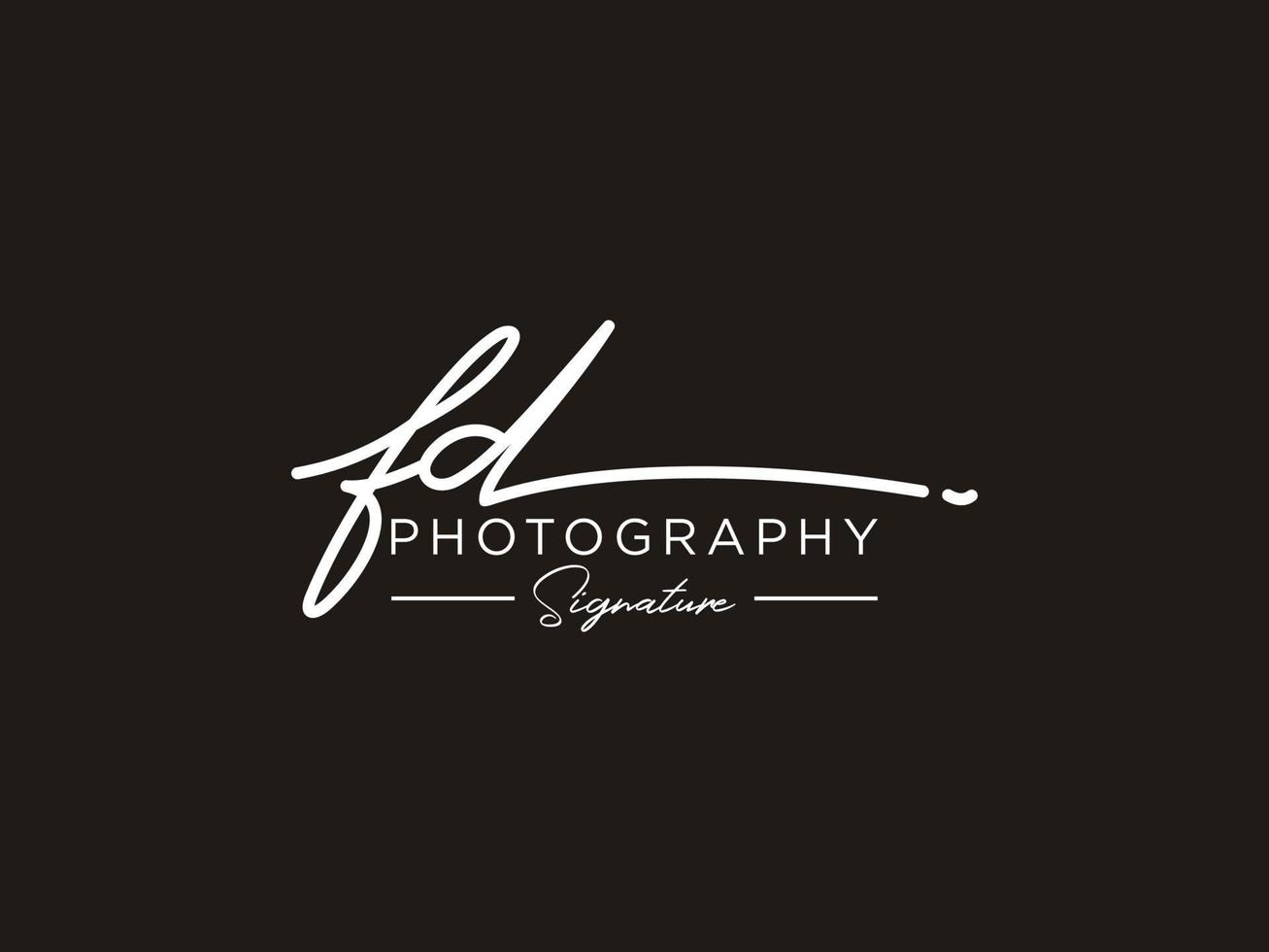 Letter FD Signature Logo Template Vector