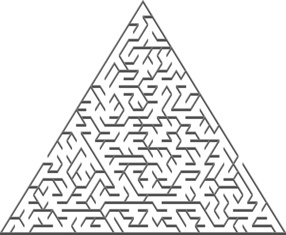 Vector background with a gray triangular 3D maze.