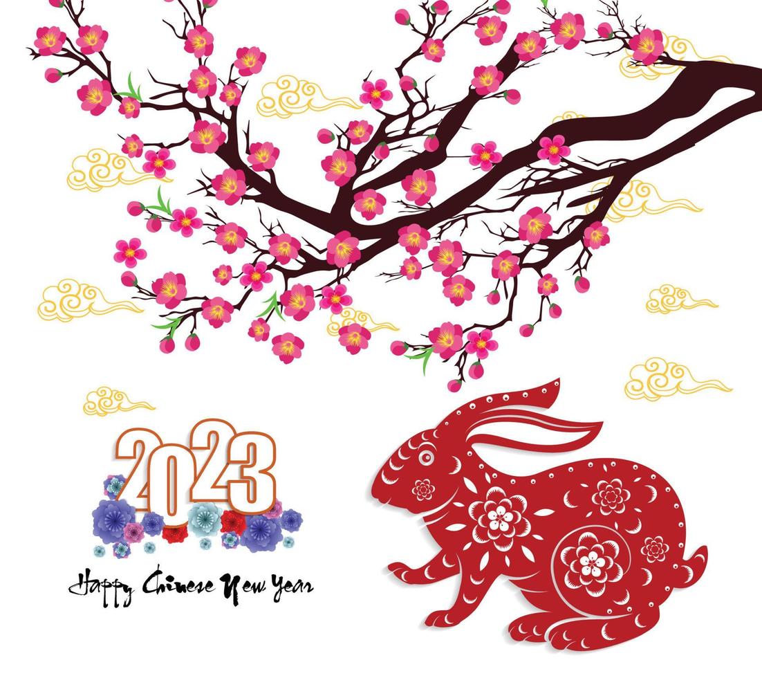 Happy lunar new year 2023, Vietnamese new year, Year of the Cat. vector