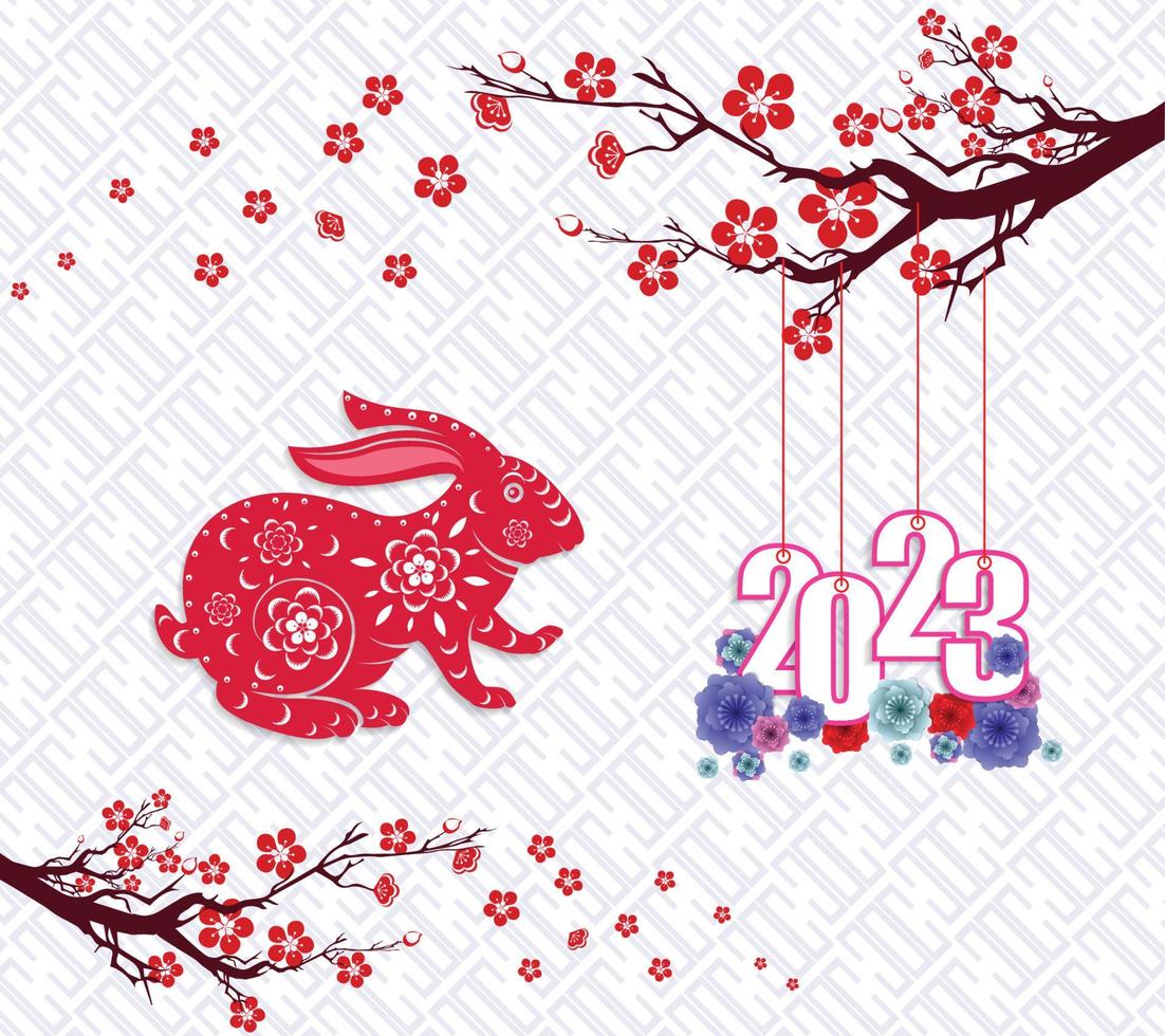 Happy lunar new year 2023, Vietnamese new year, Year of the Cat. vector