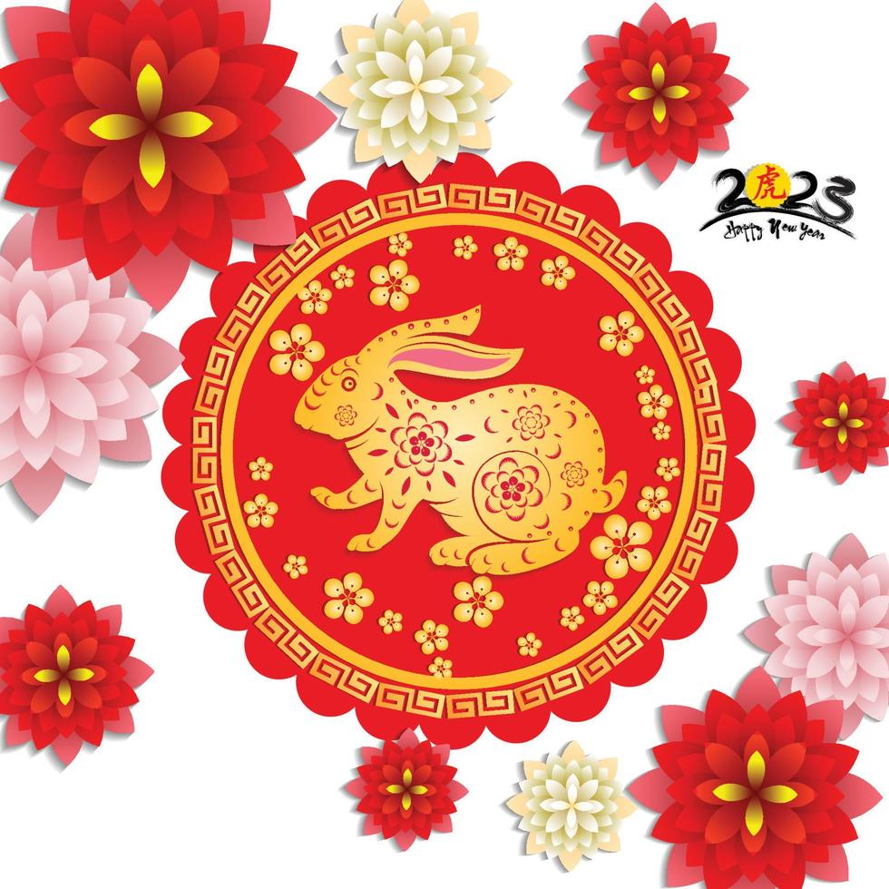 Happy lunar new year 2023, Vietnamese new year, Year of the Cat. vector