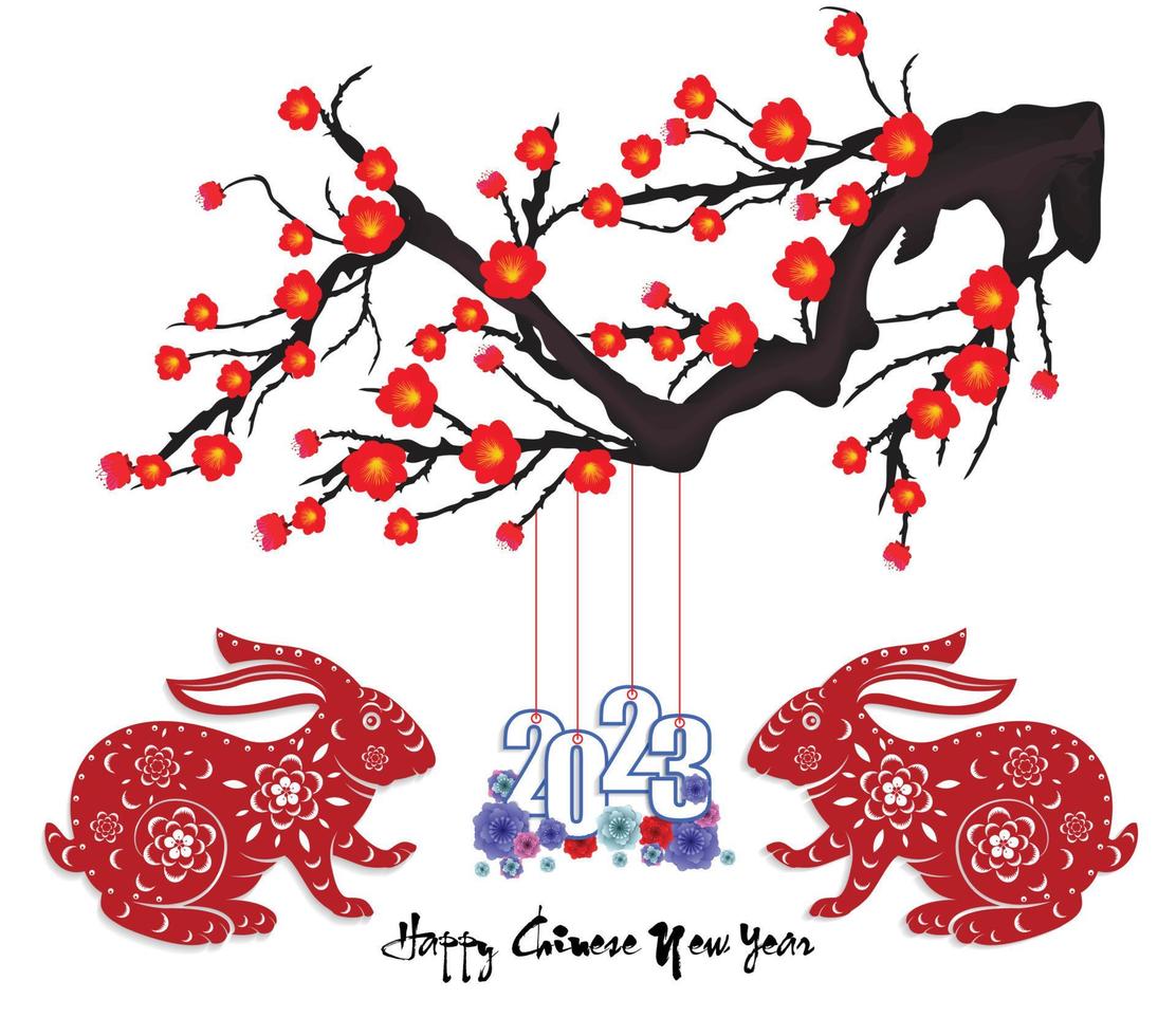 Happy lunar new year 2023, Vietnamese new year, Year of the Cat. vector