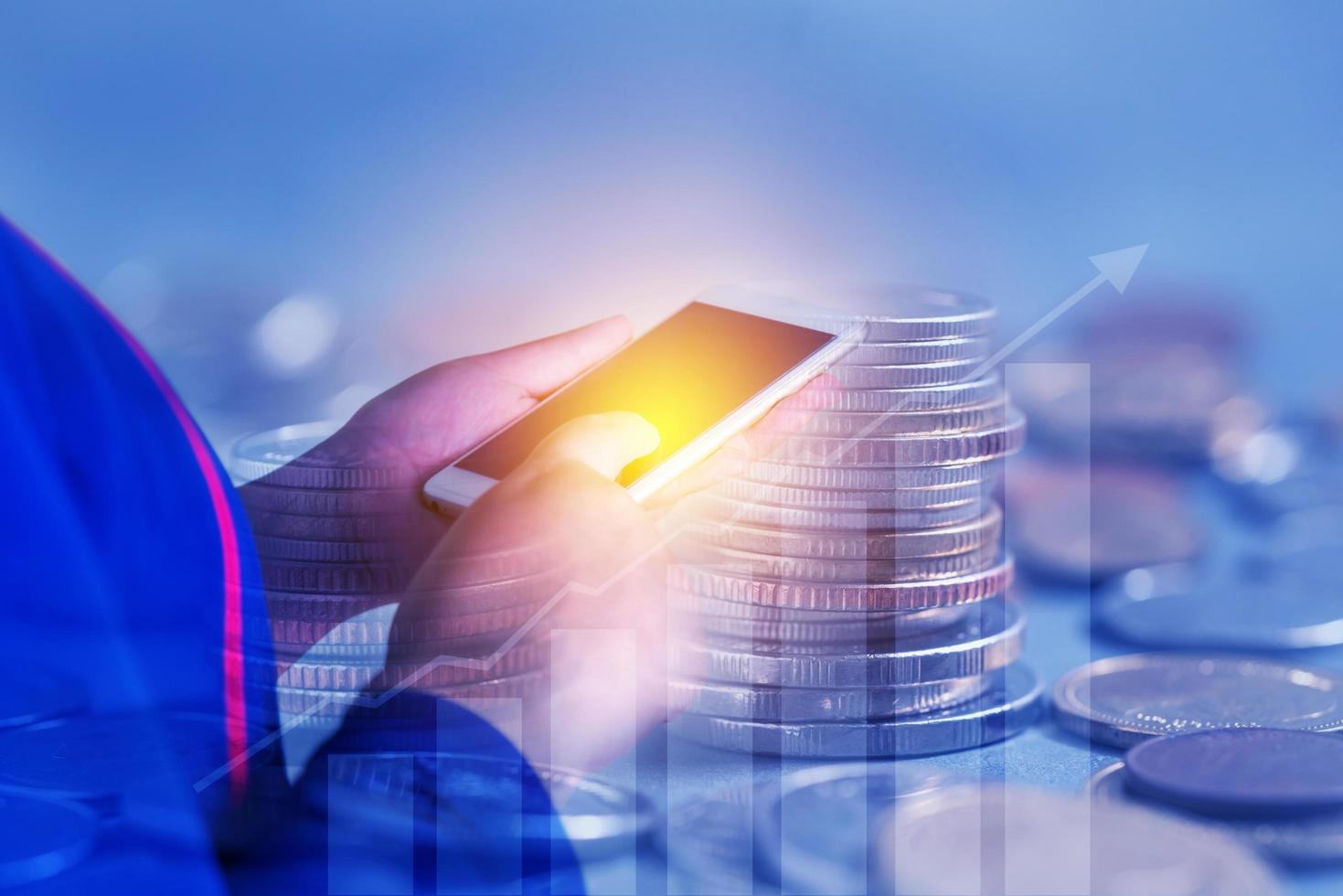 Investor online saving concept photo