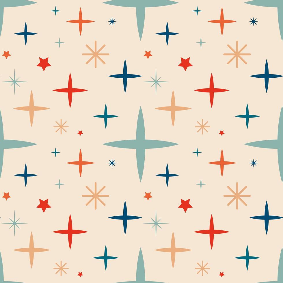 Christmas New Year seamless pattern with stars. vector