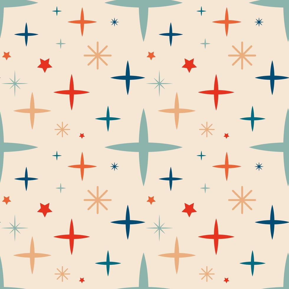 Christmas New Year seamless pattern with stars. vector