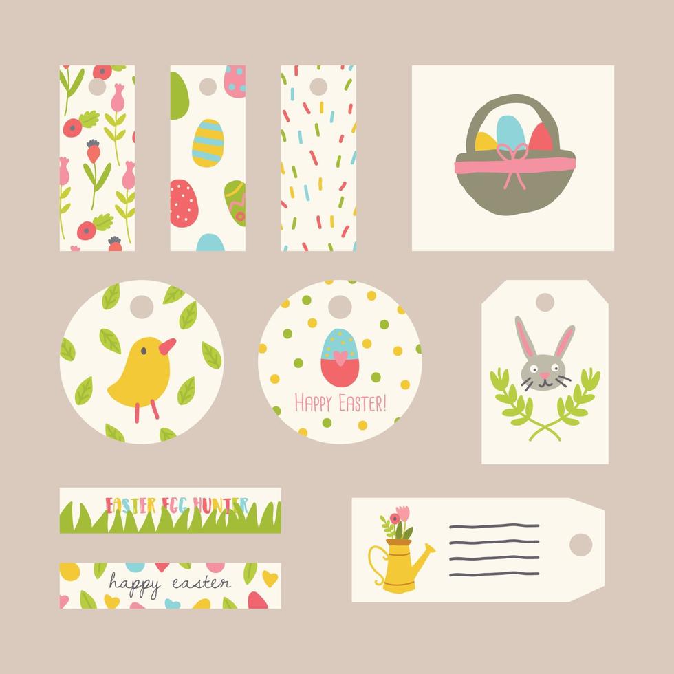 Super Cute Easter Gift Tags vector