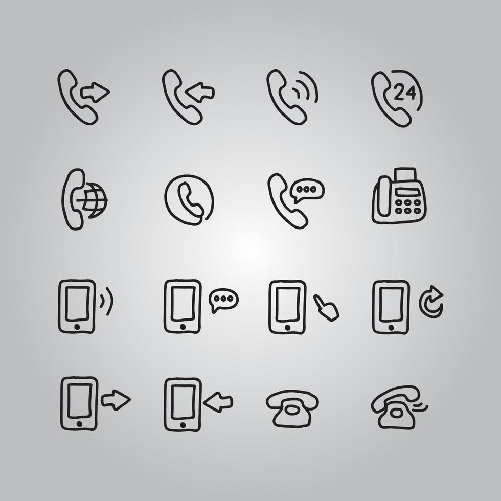 Doodled Telephone Symbols vector