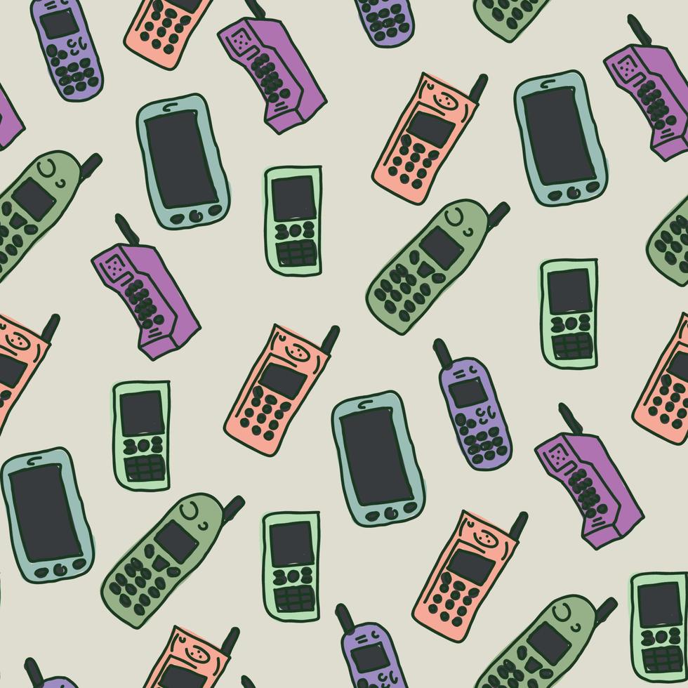 Old Mobile Phone Pattern vector