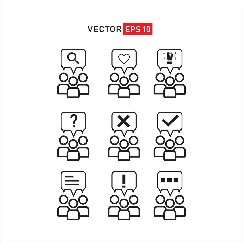 set of business icons, teamwork, working, meeting, management, people, with different expression vector