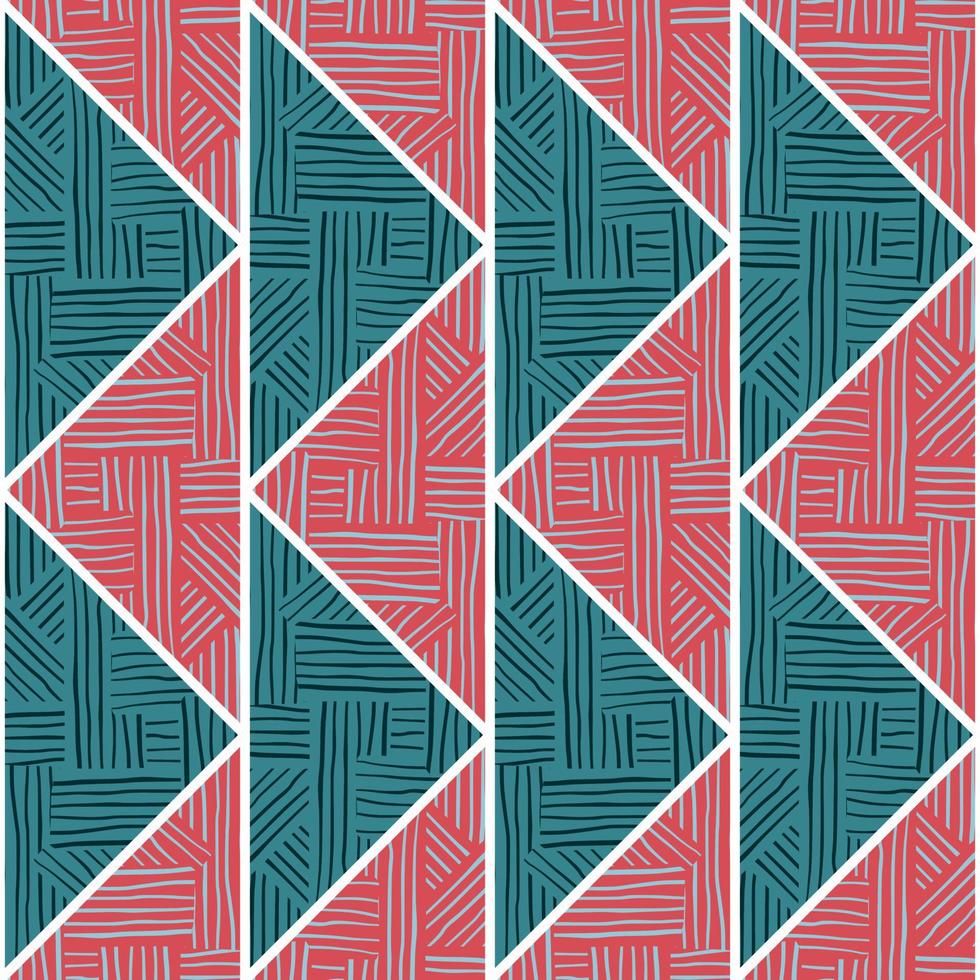 Tribal lines mosaic seamless pattern. Creative stripes vintage ornament. Abstract geometric ethnic tile. vector