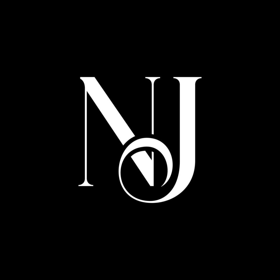 NJ Logo Design. Initial NJ Letter Logo Icon Design Vector Pro Vector.