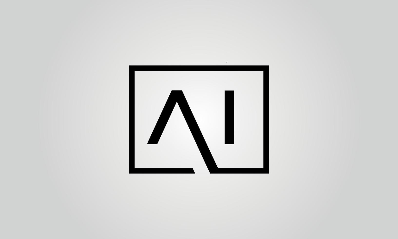 AI Logo Design. Initial AI Letter Logo Icon Design Free Vector Template.