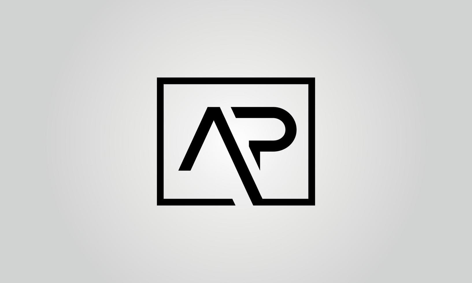 AP Logo Design. Initial AP Letter Logo Icon Design Free Vector Template.