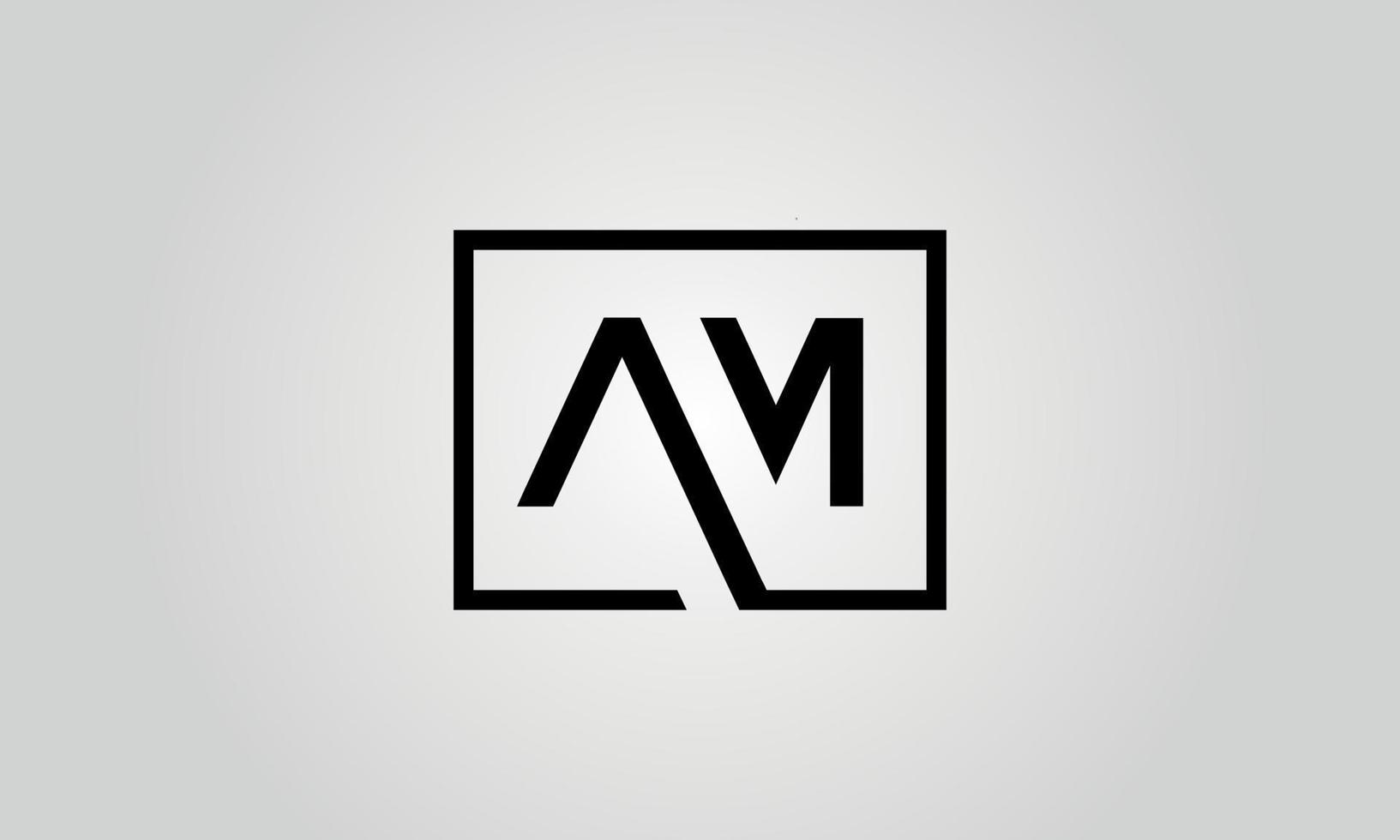 AM Logo Design. Initial AM Letter Logo Icon Design Free Vector Template.