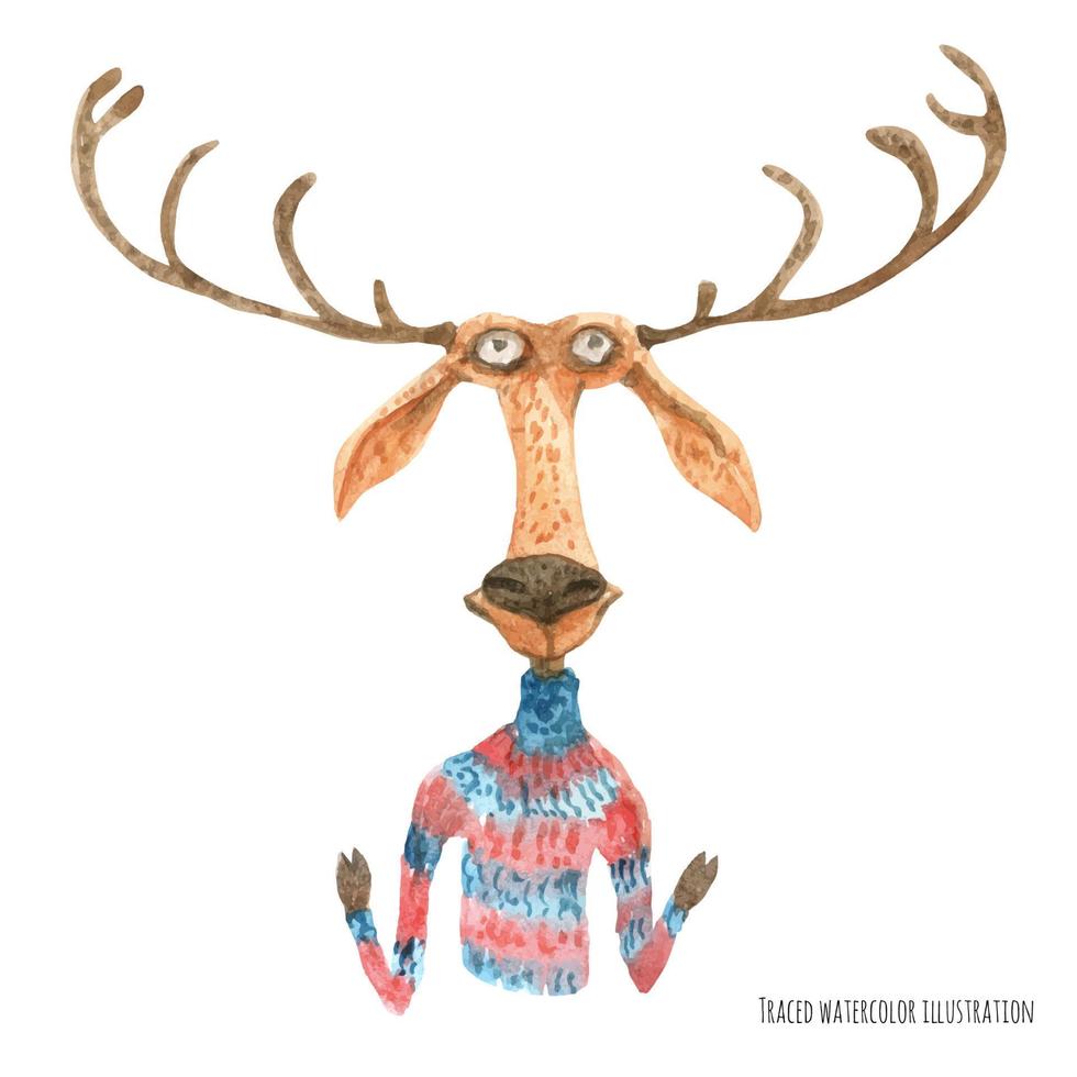 Christmas Deer in ugly sweater vector