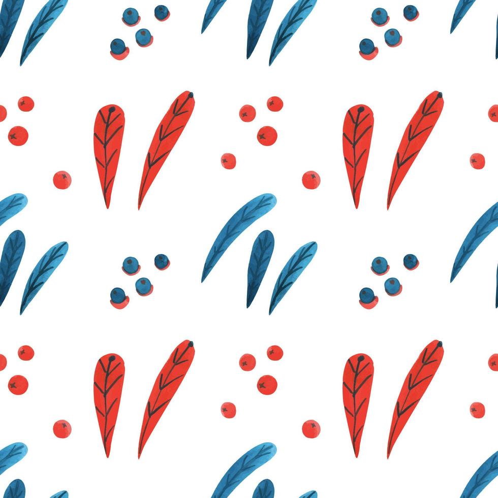 Christmas watercolor seamless patterns with pine branches vector