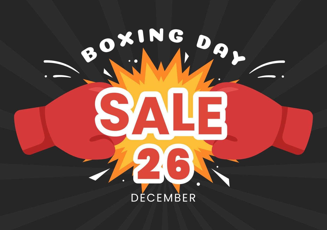 Boxing Day Sale Template Hand Drawn Cartoon Flat Illustration with Glove and Gift Box for Promotion or Shopping Concept vector
