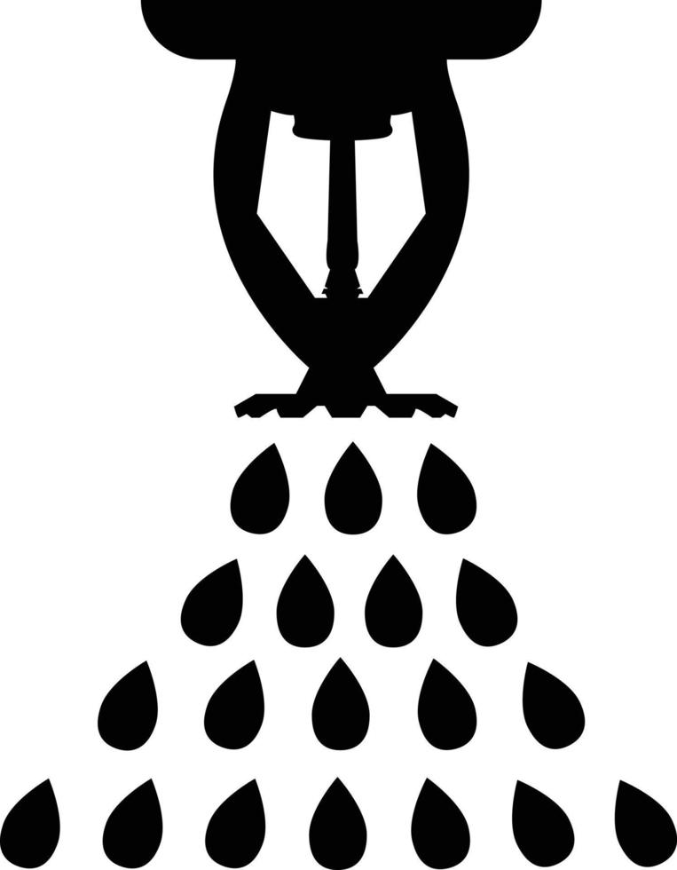 Fire sprinkler for extinguisher fire icon on white background. Water sprayer sign. Fire sprinkler system.  fire extinguisher symbol. flat style. vector
