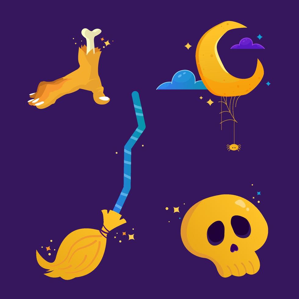 spooky icon set for Halloween vector