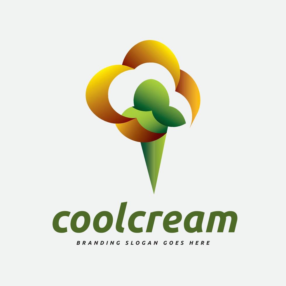logo de helado de chocolate y postre helado vector