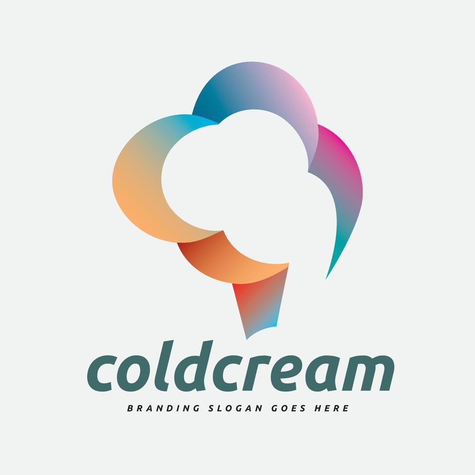 logotipo de caramelo dulce y helado de vainilla vector