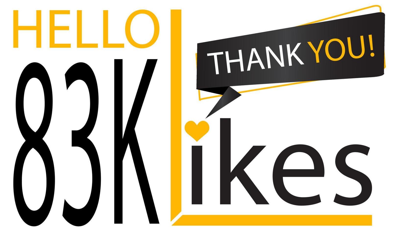 Thanks 83k Design likes. Celebrating 83000 or eighty three thousand likes. Vector illustration.