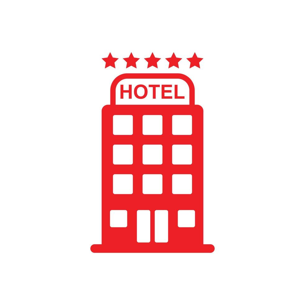 eps10 vector rojo hotel icono sólido abstracto aislado sobre fondo blanco. hotel cinco estrellas llenas de símbolos en un estilo moderno y sencillo para el diseño de su sitio web, logotipo y aplicación móvil