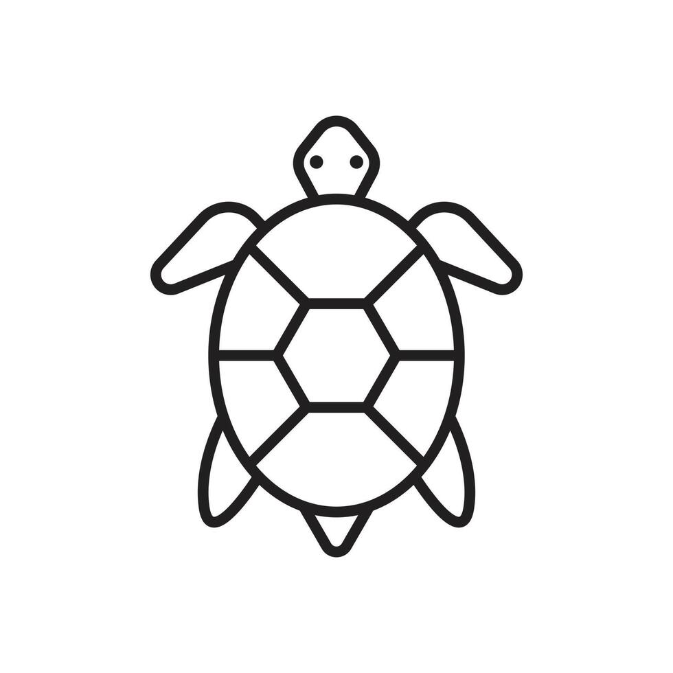 eps10 icono de arte de línea abstracta de tortuga marina vectorial negra aislado en fondo blanco. símbolo de contorno de animal marino en un estilo moderno plano simple y moderno para el diseño de su sitio web, logotipo y aplicación móvil vector