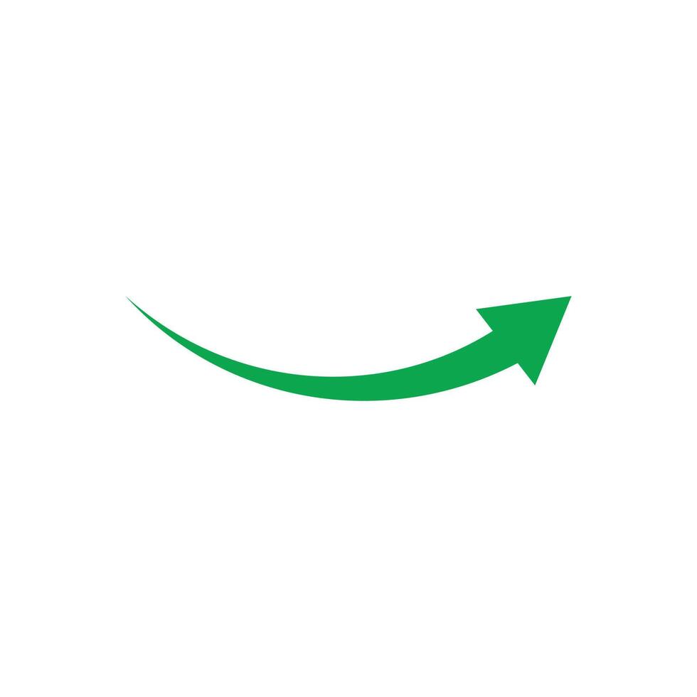 Eps10 Green Vector Curved Or Directional Arrow Icon Isolated On White 
