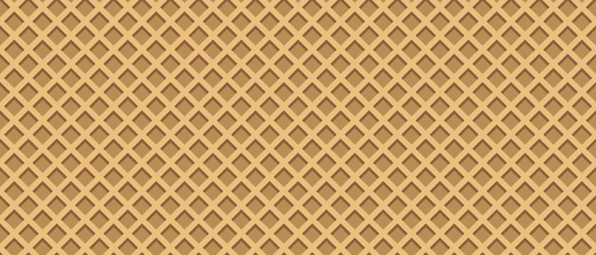 Seamless realistic wafer pattern. Wafer background. Ice cream cone vector texture. Sweet dessert wafer background. Appetizing repeat wafer texture. Vector illustration