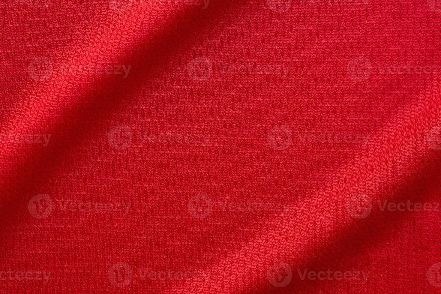 sports clothing fabric football jersey texture top view red color photo